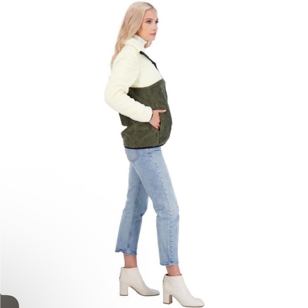 Lucky Brand Faux Shearling Colorblock Teddy Jacket Size S - Picture 3 of 11